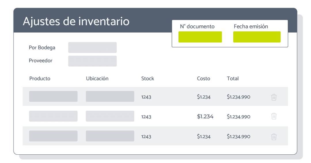 Ajustes de inventario